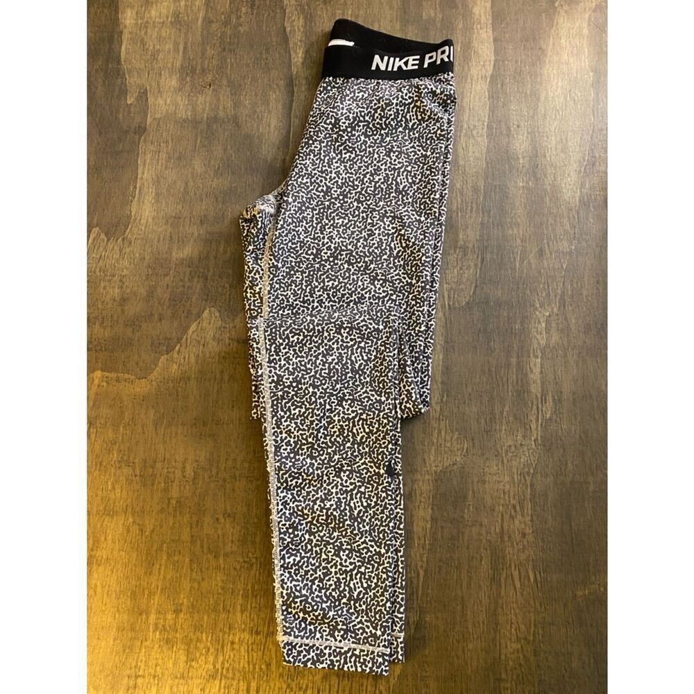Nike Pro Black and White Speckled Printed Performance Leggings